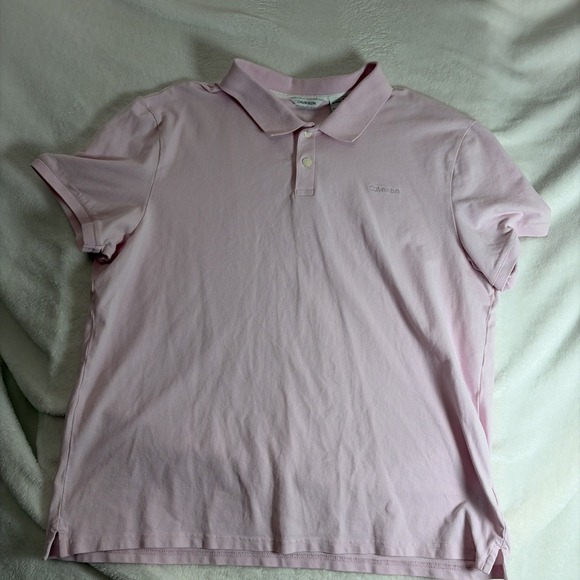 Calvin Klein Tops - Calvin Klein Women's Pink Preppy 2‎ Button Front Shirt XL Collared Y2K 90s Retro